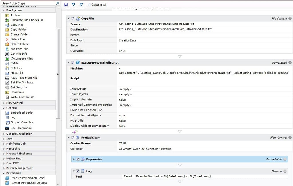 PowerShell Embed Script Job Step PowerShell Embed Script Job Step